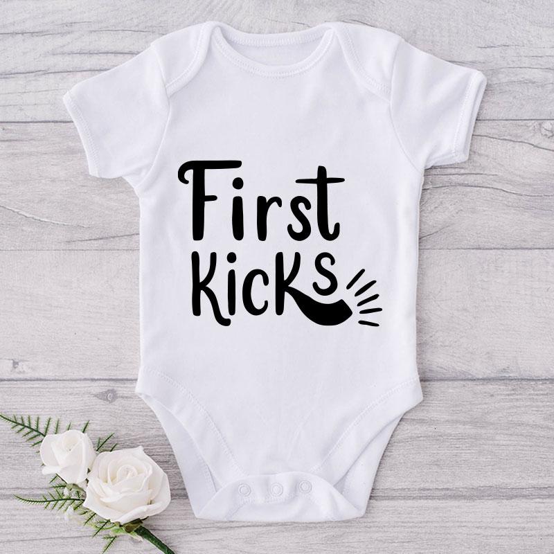 First Kicks-Funny Onesie-Best Gift For Babies-Adorable Baby Clothes-Clothes For Baby-Best Gift For Papa-Best Gift For Mama-Cute Onesie NW0112 0-3 Months Official ONESIE Merch