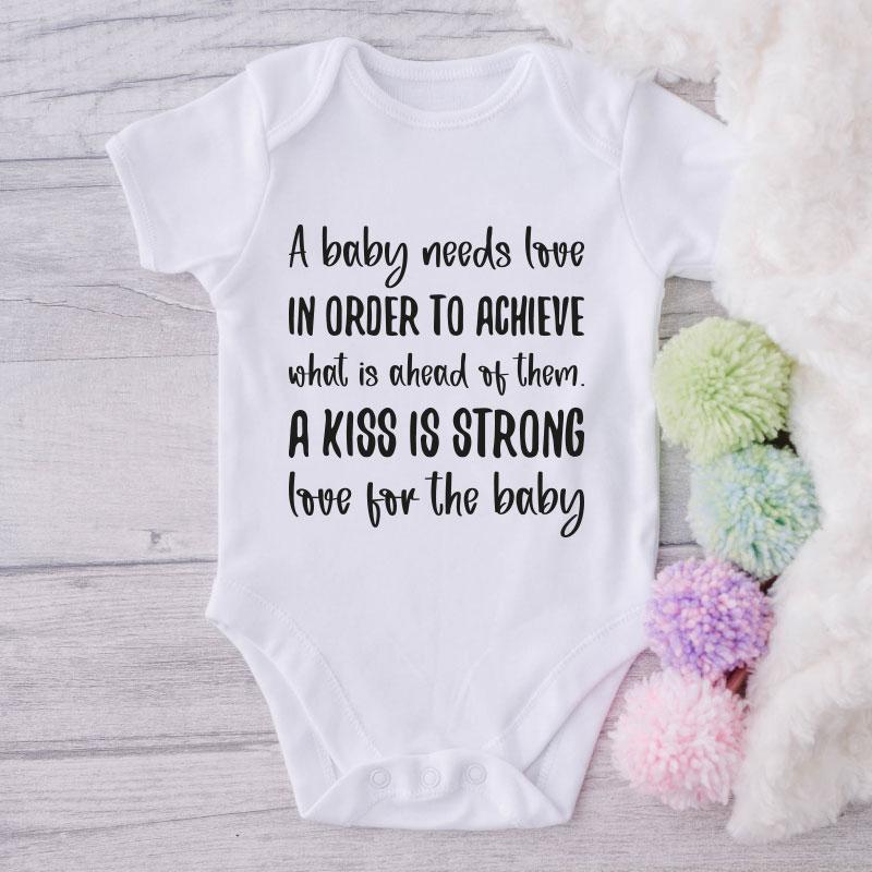 A Baby Needs Love In Order To Achieve what Is Ahead Of Them. A Kiss Is Strong  Love For The Baby-Onesie-Best Gift For Babies-Adorable Baby Clothes-Clothes For Baby-Best Gift For Papa-Best Gift For Mama-Cute Onesie NW0112 0-3 Months Official ONESIE Merch