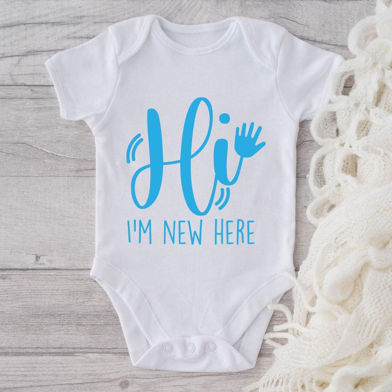 Hi I'm New Here-Onesie-Adorable Baby Clothes-Clothes For Baby-Best Gift For Papa-Best Gift For Mama-Cute Onesie NW0112 0-3 Months Official ONESIE Merch