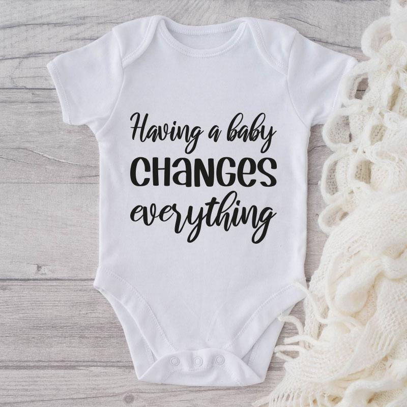 Having A Baby Changes Everything-Onesie-Adorable Baby Clothes-Clothes For Baby-Best Gift For Papa-Best Gift For Mama-Cute Onesie NW0112 0-3 Months Official ONESIE Merch