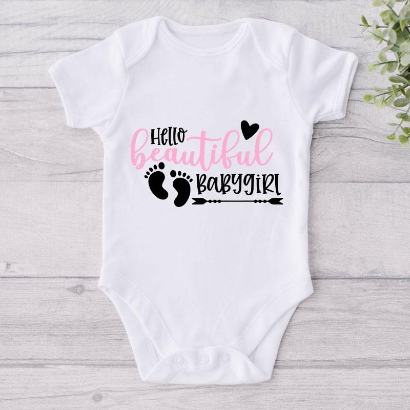 Hello Beautiful Baby Girl-Onesie-Best Gift For Babies-Adorable Baby Clothes-Clothes For Baby-Best Gift For Papa-Best Gift For Mama-Cute Onesie NW0112 0-3 Months Official ONESIE Merch
