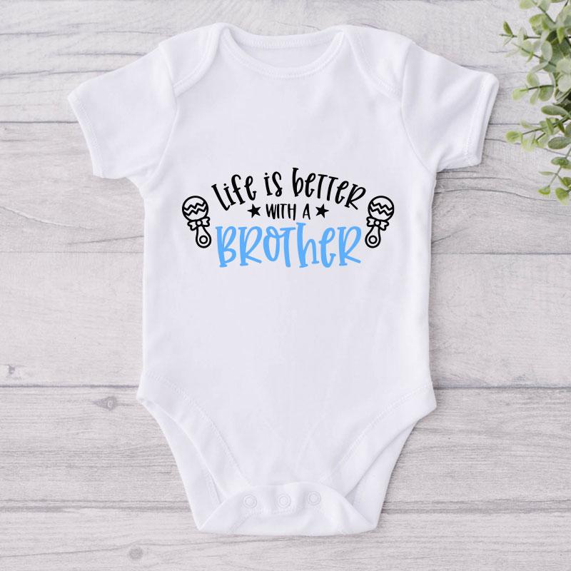 Life Is Better With A Brother-Onesie-Best Gift For Babies-Adorable Baby Clothes-Clothes For Baby-Best Gift For Papa-Best Gift For Mama-Cute Onesie NW0112 0-3 Months Official ONESIE Merch