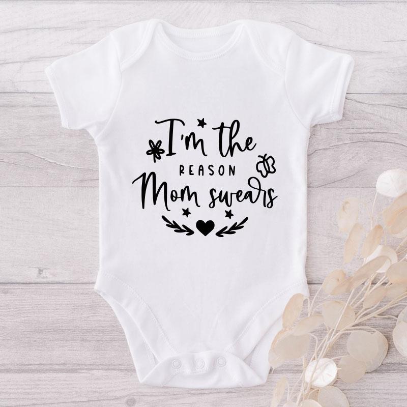 I'm The Reason Mom Swears-Onesie-Best Gift For Babies-Adorable Baby Clothes-Clothes For Baby-Best Gift For Papa-Best Gift For Mama-Cute Onesie NW0112 0-3 Months Official ONESIE Merch