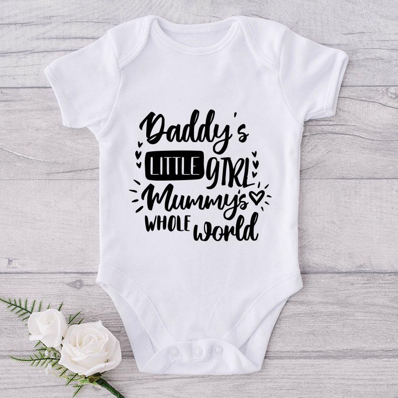 Daddy's Little Girl Mummy's Whole World-Onesie-Best Gift For Babies-Adorable Baby Clothes-Clothes For Baby-Best Gift For Papa-Best Gift For Mama-Cute Onesie NW0112 0-3 Months Official ONESIE Merch
