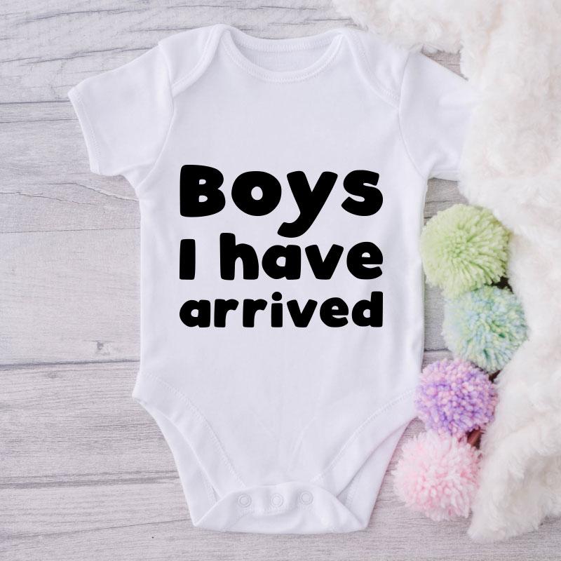 Boys I Have Arrived-Onesie-Best Gift For Babies-Adorable Baby Clothes-Clothes For Baby-Best Gift For Papa-Best Gift For Mama-Cute Onesie NW0112 0-3 Months Official ONESIE Merch