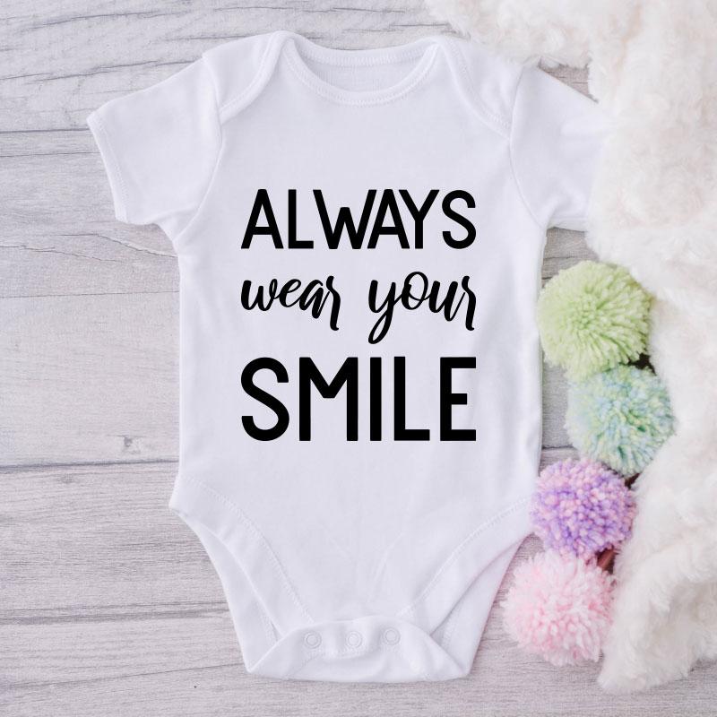 Always Wear Your Smile-Onesie-Best Gift For Babies-Adorable Baby Clothes-Clothes For Baby-Best Gift For Papa-Best Gift For Mama-Cute Onesie NW0112 0-3 Months Official ONESIE Merch