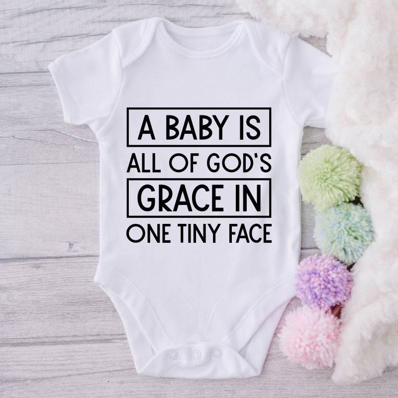 A Baby Is All Of God's Grace In One Tiny Face-Onesie-Best Gift For Babies-Adorable Baby Clothes-Clothes For Baby-Best Gift For Papa-Best Gift For Mama-Cute Onesie NW0112 0-3 Months Official ONESIE Merch