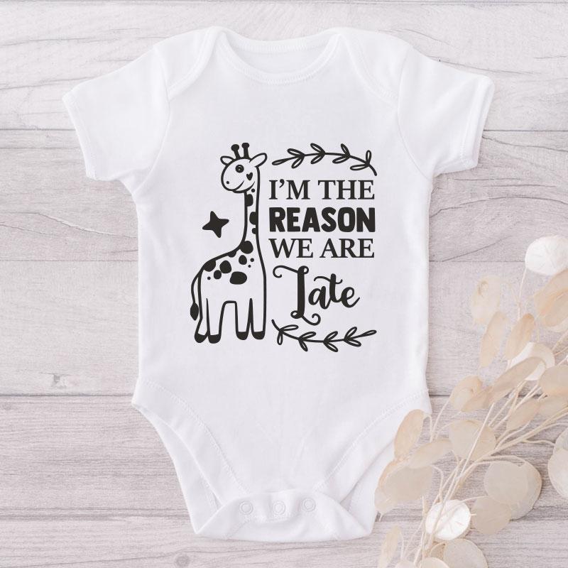 I'm The Reason We Are Late-Onesie-Best Gift For Babies-Adorable Baby Clothes-Clothes For Baby-Best Gift For Papa-Best Gift For Mama-Cute Onesie NW0112 0-3 Months Official ONESIE Merch