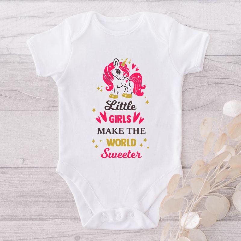 Little Girls Make The World Sweeter-Onesie-Best Gift For Babies-Adorable Baby Clothes-Clothes For Baby-Best Gift For Papa-Best Gift For Mama-Cute Onesie NW0112 0-3 Months Official ONESIE Merch