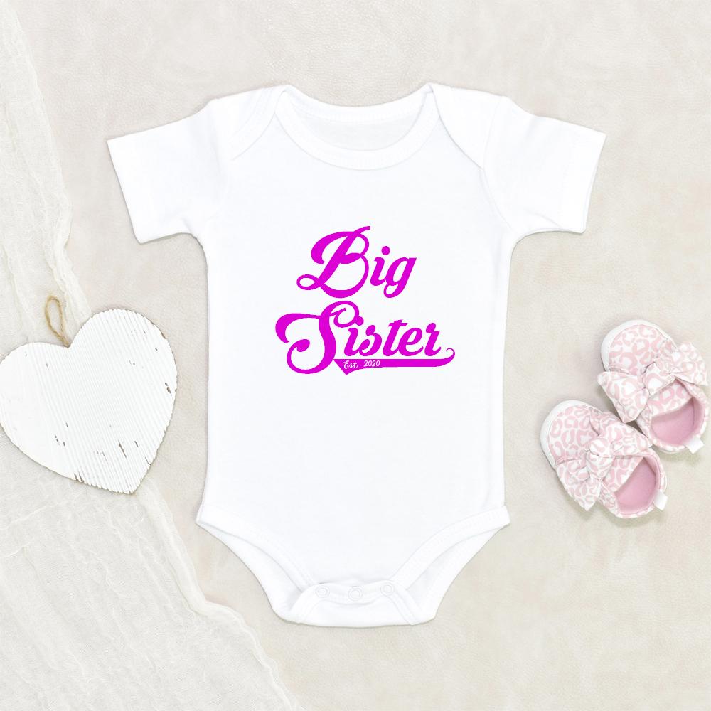 Big Sister Onesie - Big Sister Clothes ,New Big Sister Onesie - Cute Big Sister Baby Onesie - Personalized Announcement NW0112 0-3 Months Official ONESIE Merch