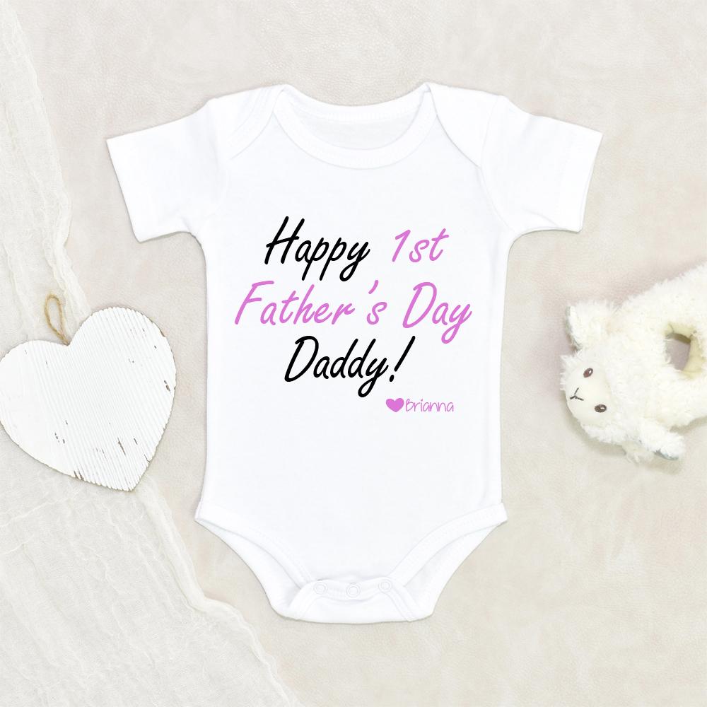 Baby Girl Onesie - Personalized Baby Onesie - First Fathers Day Onesie - Fathers Day Gift NW0112 0-3 Months Official ONESIE Merch