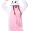 Mia the Pink and White Velvet Bunny Onesie | Onesieful OF0112 Small (Height 148-160 CM / 4'10-5'3) Official ONESIE Merch