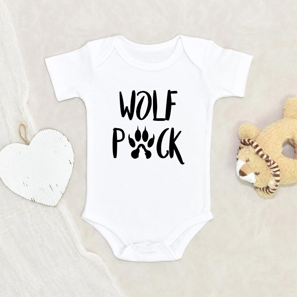 Baby Shower Gift - Cute Wolf Onesie - Wolf Pack Baby Onesie - Wolf Paw Baby Onesie - New To The Pack Onesie NW0112 0-3 Months Official ONESIE Merch