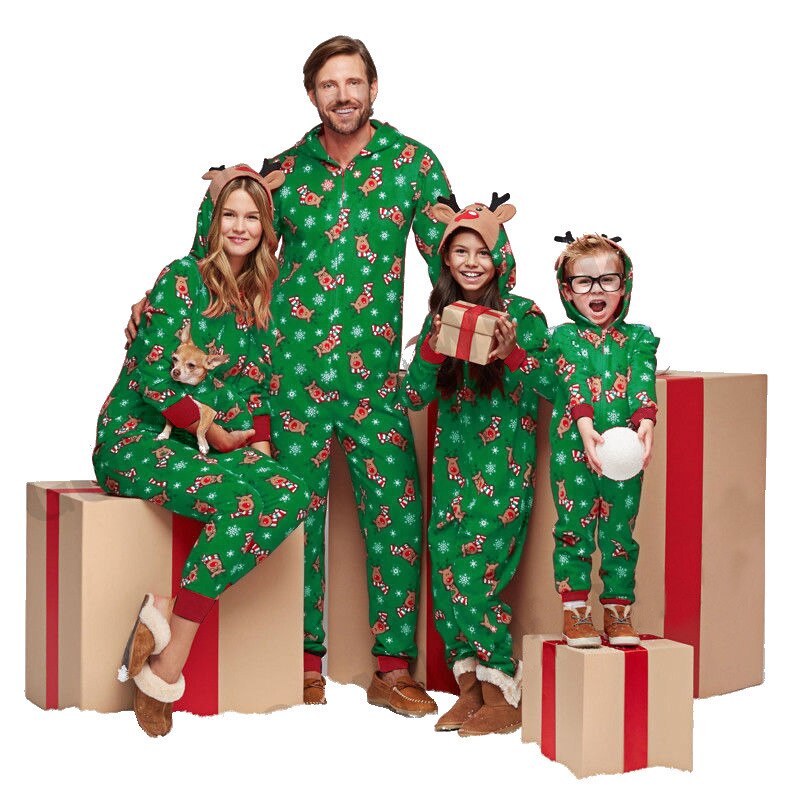 Christmas Costume Adults Kids Green Elf Clothing Cosplay Parent Child Wear Rompers Children Men Women Baby 6 - Christmas Onesie Merch