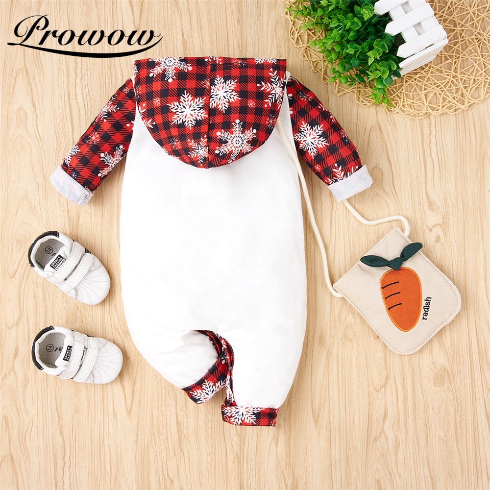 Prowow My First Christmas Clothes For Baby Girls Overalls Festival Newborn Jumpsuits Patchwork Kids Baby Girls 1 1 - Christmas Onesie Merch